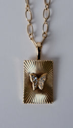 Vintage Gold Butterfly Necklace
