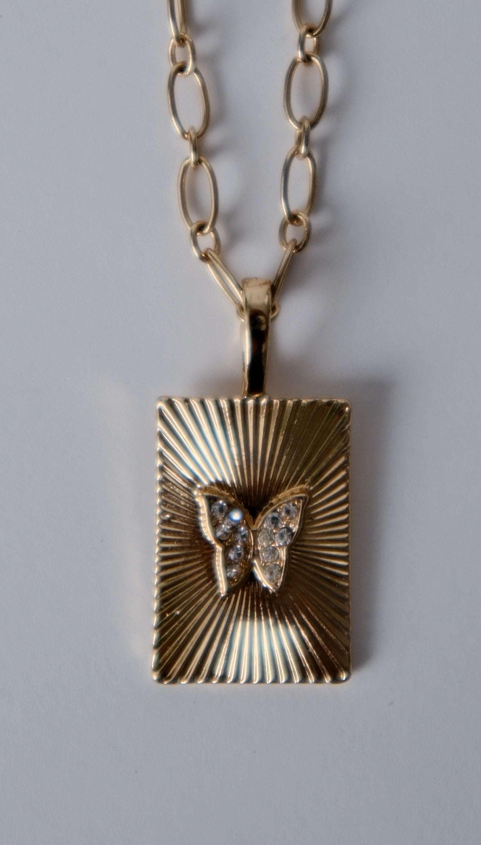 Vintage Gold Butterfly Necklace
