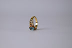 Vintage Avon Gold Tone Blue And Clear Glass Ring