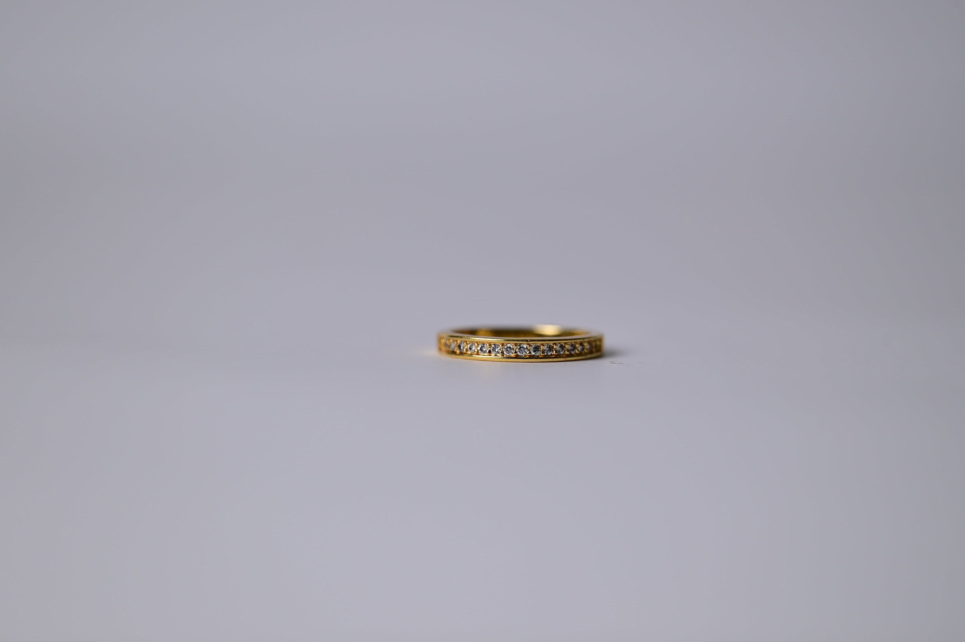 18K Gold Plated Ring with Rhinestones