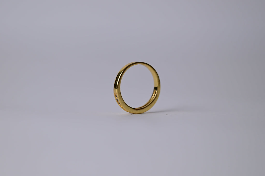 18K Gold Plated Ring with Rhinestones