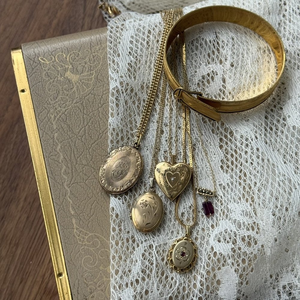 Vintage Gold-Filled "E" Locket Necklace