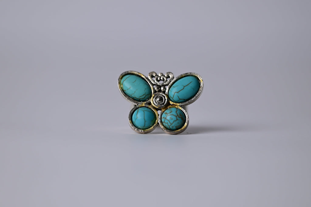 Vintage Torquoise Butterfly Statement Ring