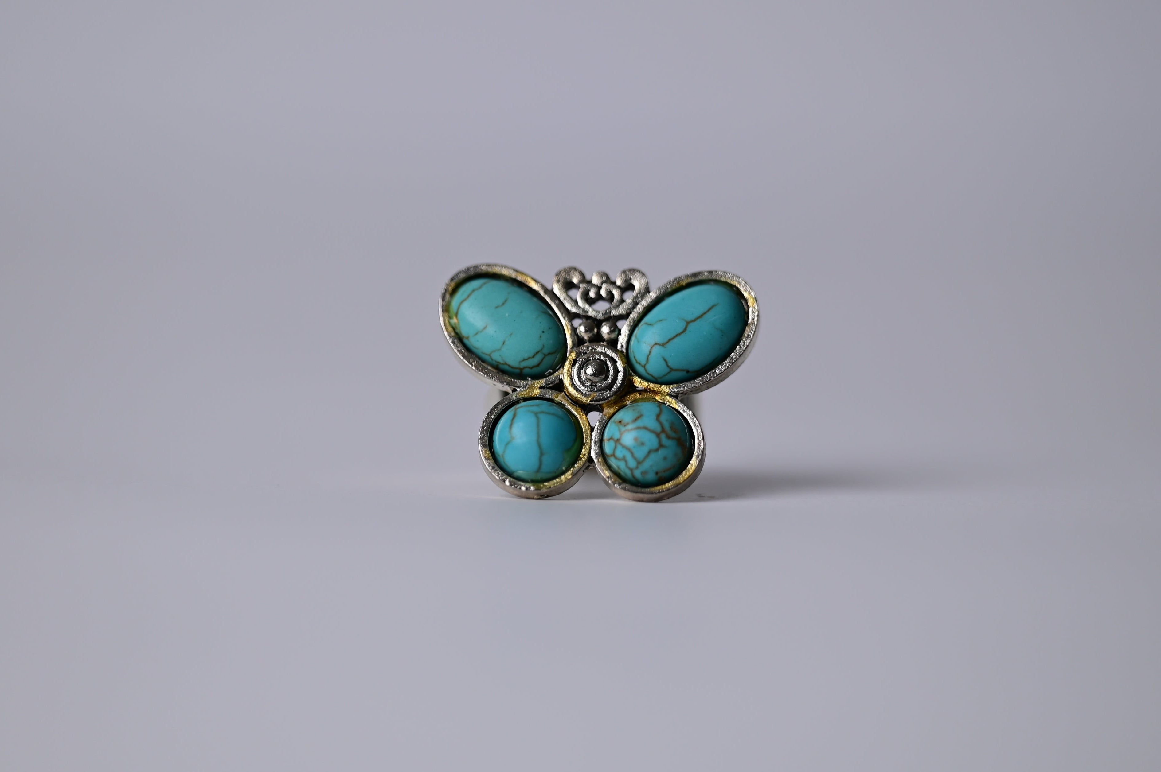 Vintage Torquoise Butterfly Statement Ring