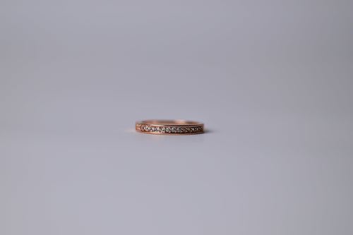 18K Gold Plated Ring with Rose tint and Rhinestones