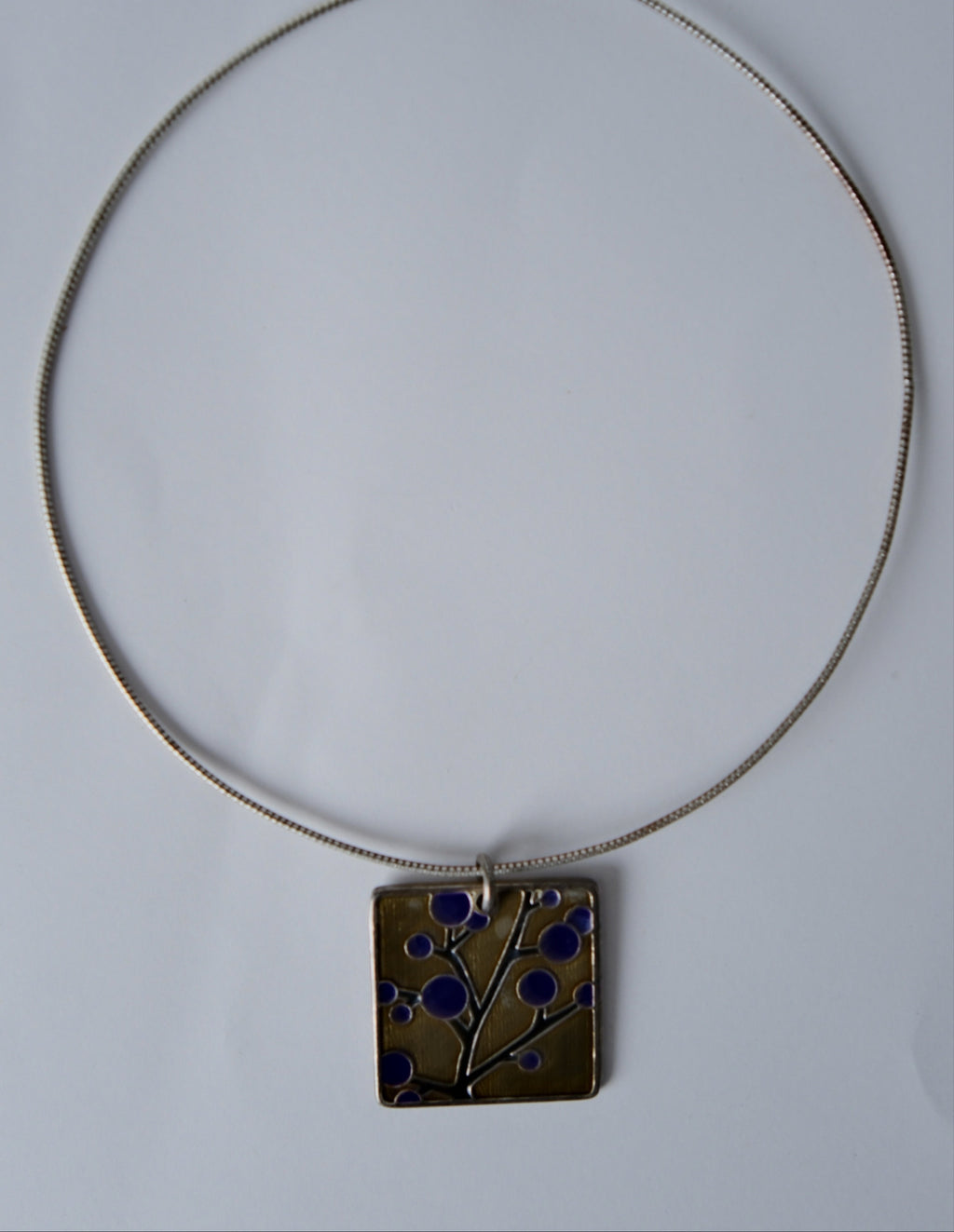 Vintage Silver Cuff Necklace with Statement Pendant