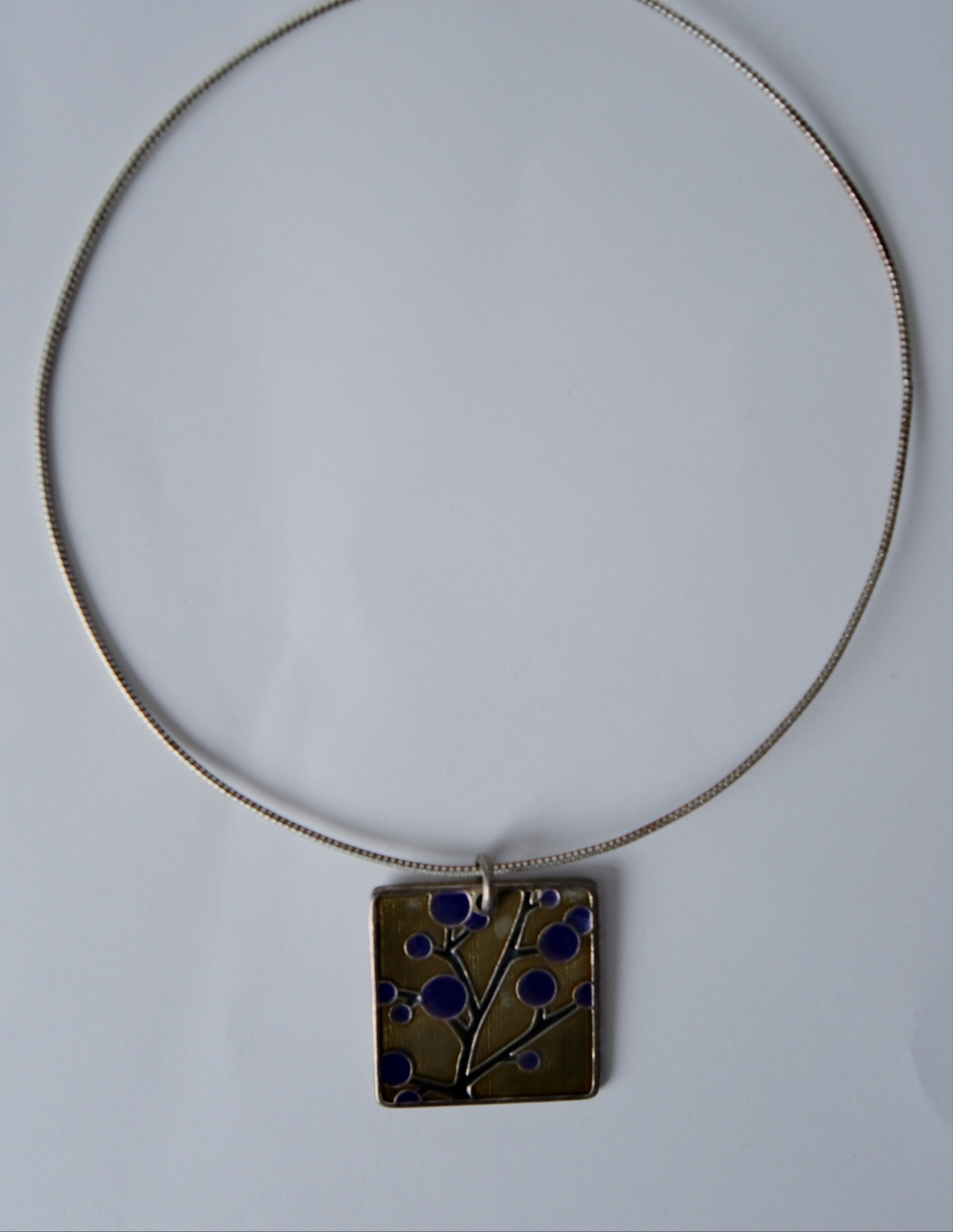 Vintage Silver Cuff Necklace with Statement Pendant