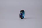 Vintage Blue Cloisonne Enamel Floral Design Ring&nbsp;